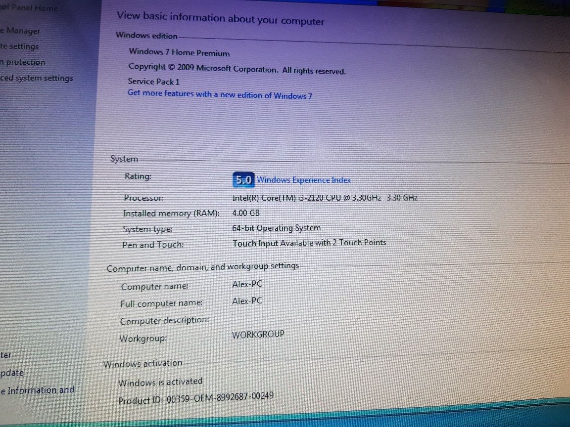 PC LENOVO All in one 21.5''