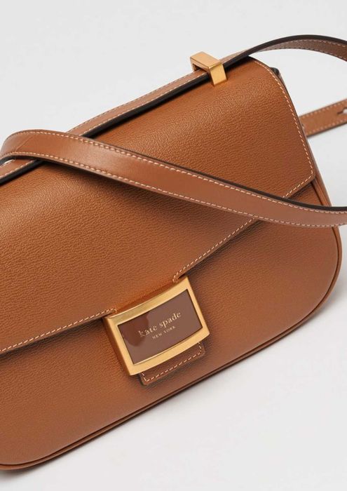 KATE SPADE - Кожена чанта Katy, Канелено кафяво