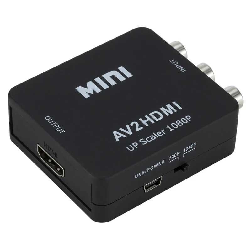 RCA AV (чинчове) към HDMI конвертор 1080P AV2HDMI NTSC PAL адаптер