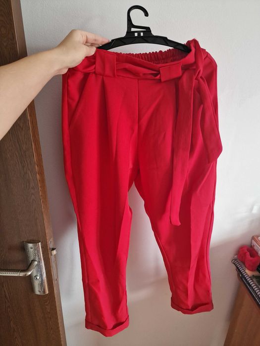 Pantaloni casual dama rosu