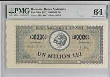 Bancnota gradata PMG 1000000 lei 1947