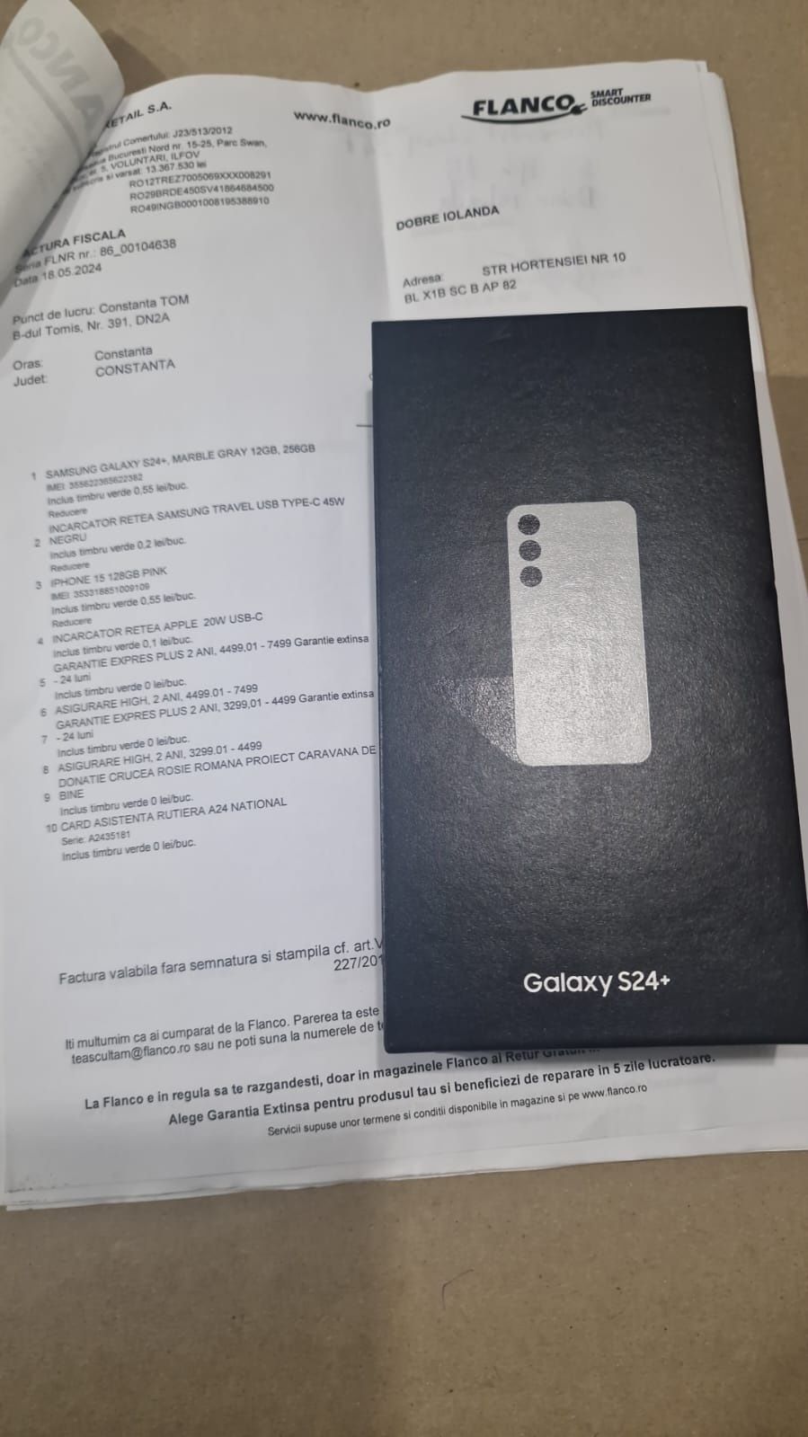 Samsung S24 plus 256 gb cu garantie nou