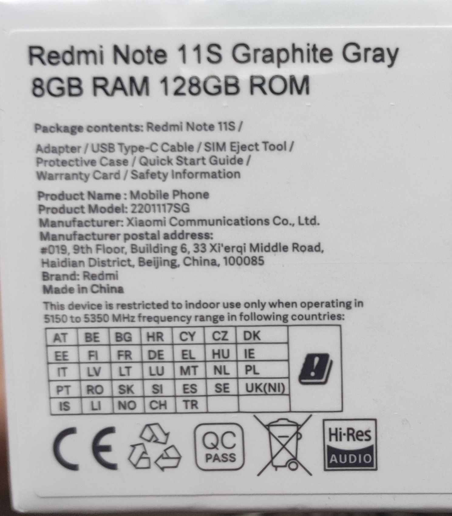 Продам Xiaomi Redmi Note 11S 8 ГБ/128 серый