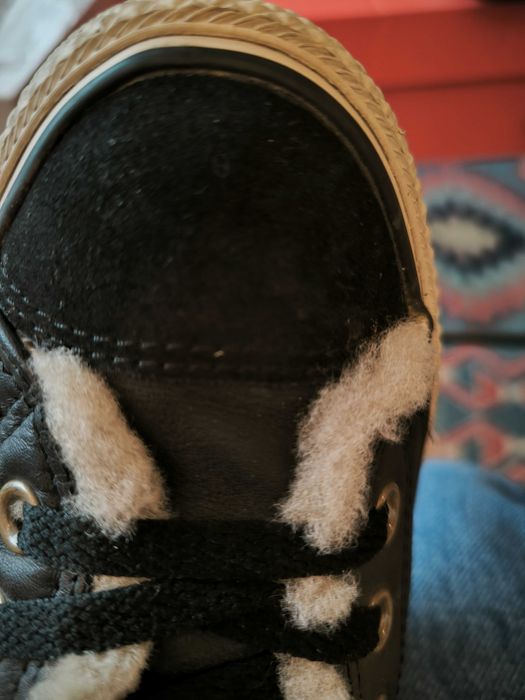 Converse EU38 високи кожени зимни боти с вълна, идеално състояние