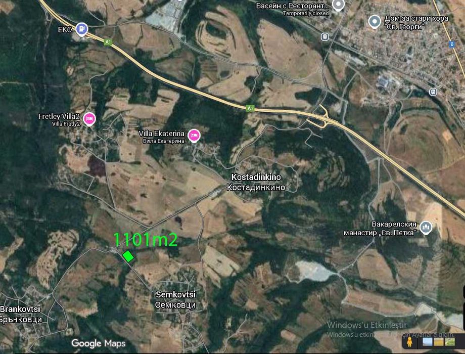 ПАРЦЕЛ земя в софия Вакарел 1101m2 асфалтов път - Ток