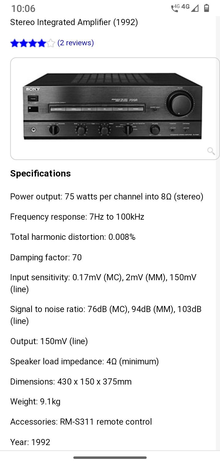 Amplificator Sony TA-F519R