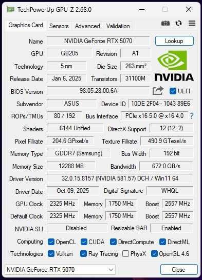 Placa video ASUS RTX™ 5070 OC Edition, 12GB GDDR7, garantie eMag