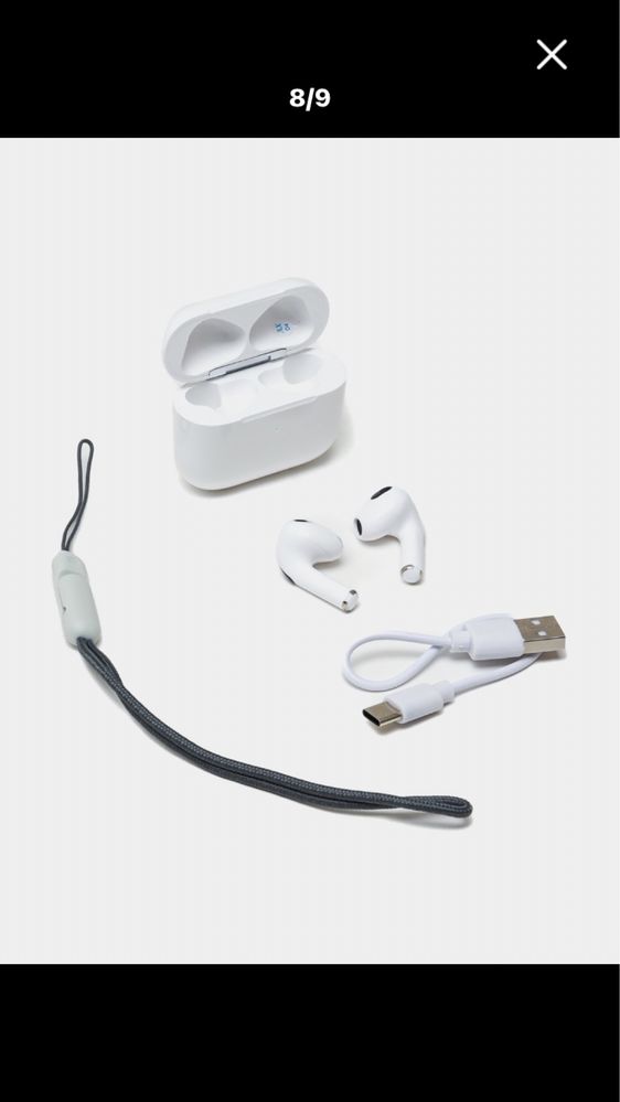 Simsiz quloqchinlar Pods 3, iPhone va Android uchun naushniklar