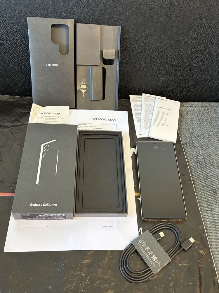 КАТО НОВ 512GB Samsung S25 Ultra Vivacom Гаранция 2027 Black