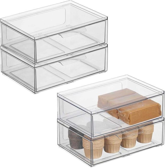 Set 2 x Organizatoare mDesign Frigider/Dulap, 41 x 31 x 10 cm