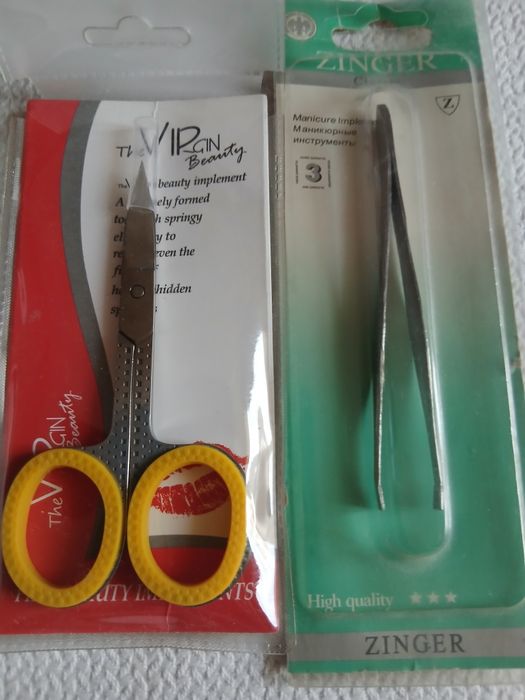 Продам новые ножницы маникюрные и пинцет для бровей. ZINGER.