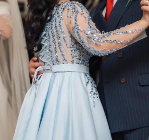 Rochie bleu lunga facuta la comanda