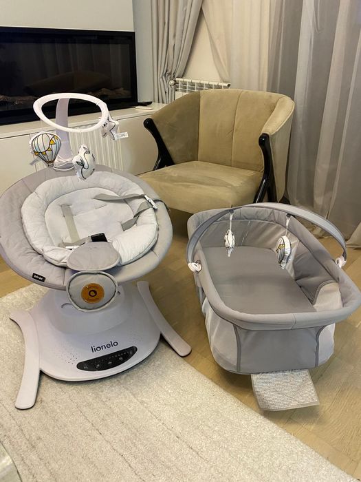 Balansoar electric Lionelo 2 in 1 cu landou pentru bebeluși