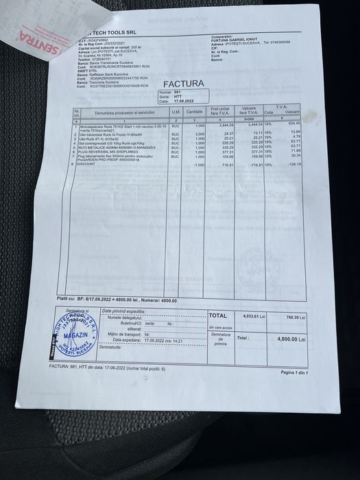 Vând motocultor Ruris 751 KS  cu toate accesoriile + suport