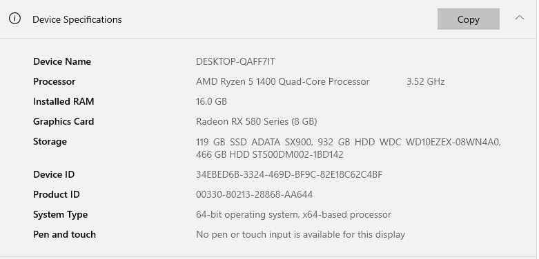 Calculator PC Amd Ryzen 5 1400 si Rx  580