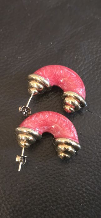 Cercei argint aurit email