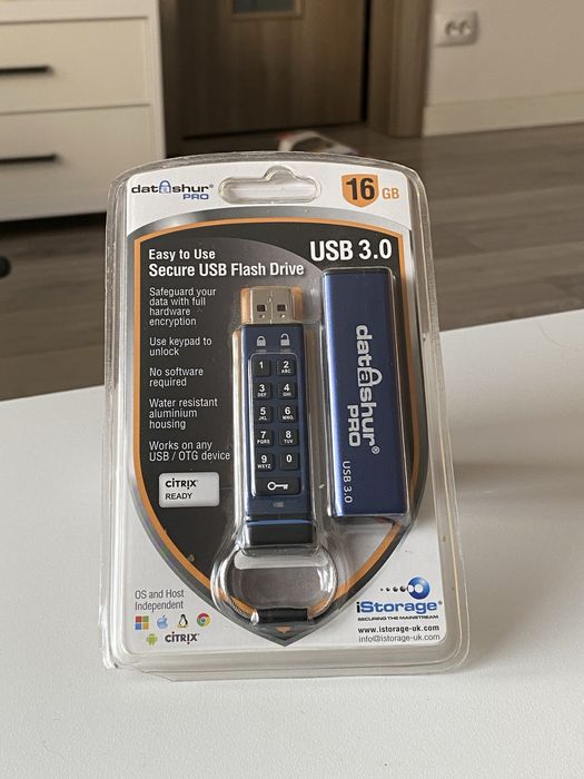 Secure USB 3.0 Flash Drive 16 GB by Datashur Pro
