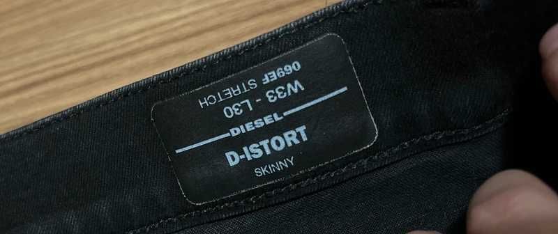 Diesel, Blugi skinny D-Istort, Negru, W33-L30