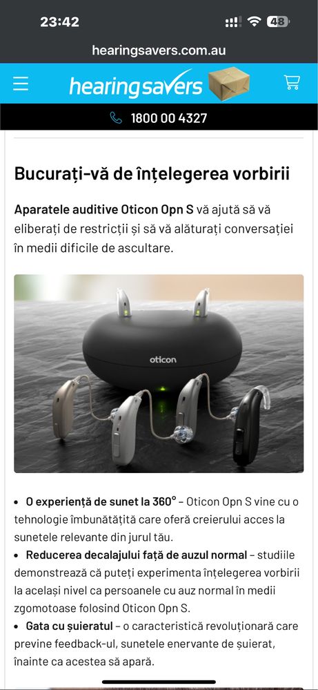 proteza auditiva noua,nepurtata,Oticon OPN S 1