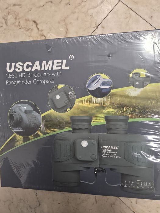 Binoclu Uscamel cu telemetru marin 10x50 cu busolă pentru vânătoare