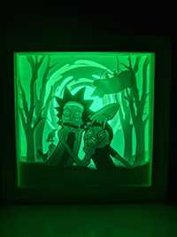 Ефектна 3Д светеща картина Rick and Morty