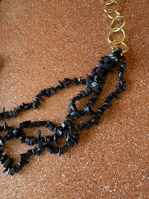 Колье Авантюрин синий (ночь каира ) новое.