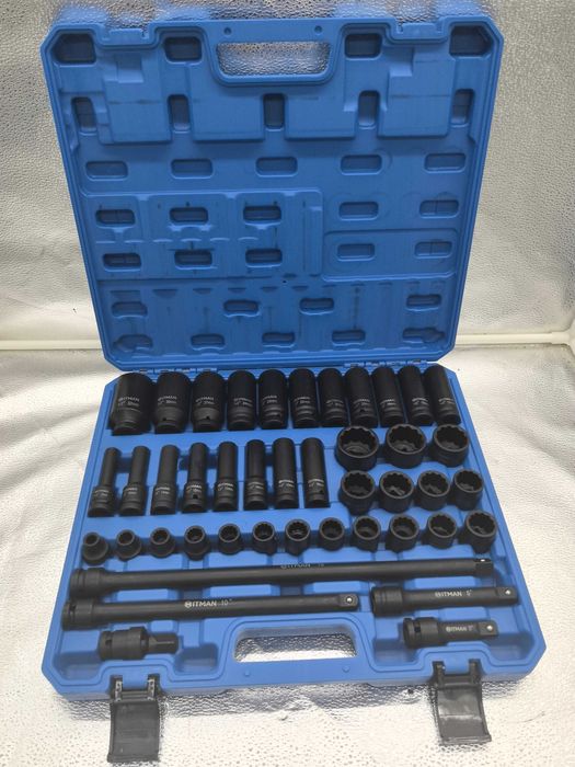 Set chei tubulare Hitman ranforsate, 12 colturi, finisaj negru–349 lei