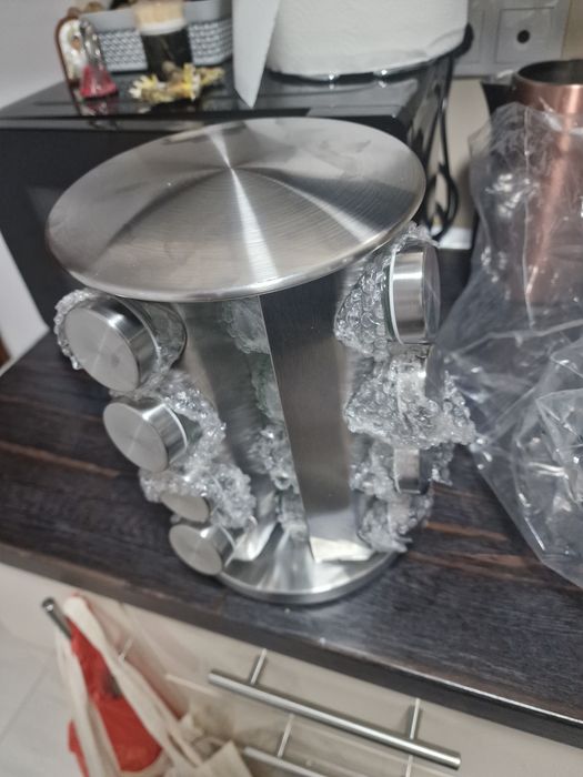 Suport rotativ pentru condimente, ideal pentru blat de bucătărie, cu 1