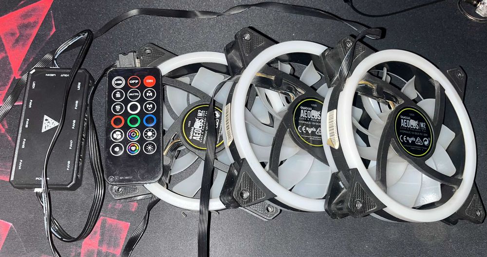 Set ventilatoare/fan-uri Gamdias Aeolus M2 1201R ARGB +HUB/Telecomanda