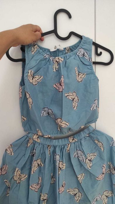 Compleu H&M fusta si bluza fete marime 128 cm