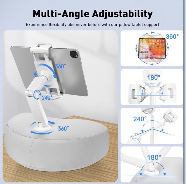 Suport pernă premium AboveTEK pentru smartphone/tabletă, reglabil 360°