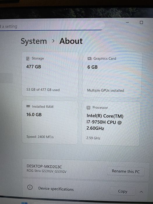 Laptop Gaming Rog Strix Scar 3 , RGB, RTX, inpecabil