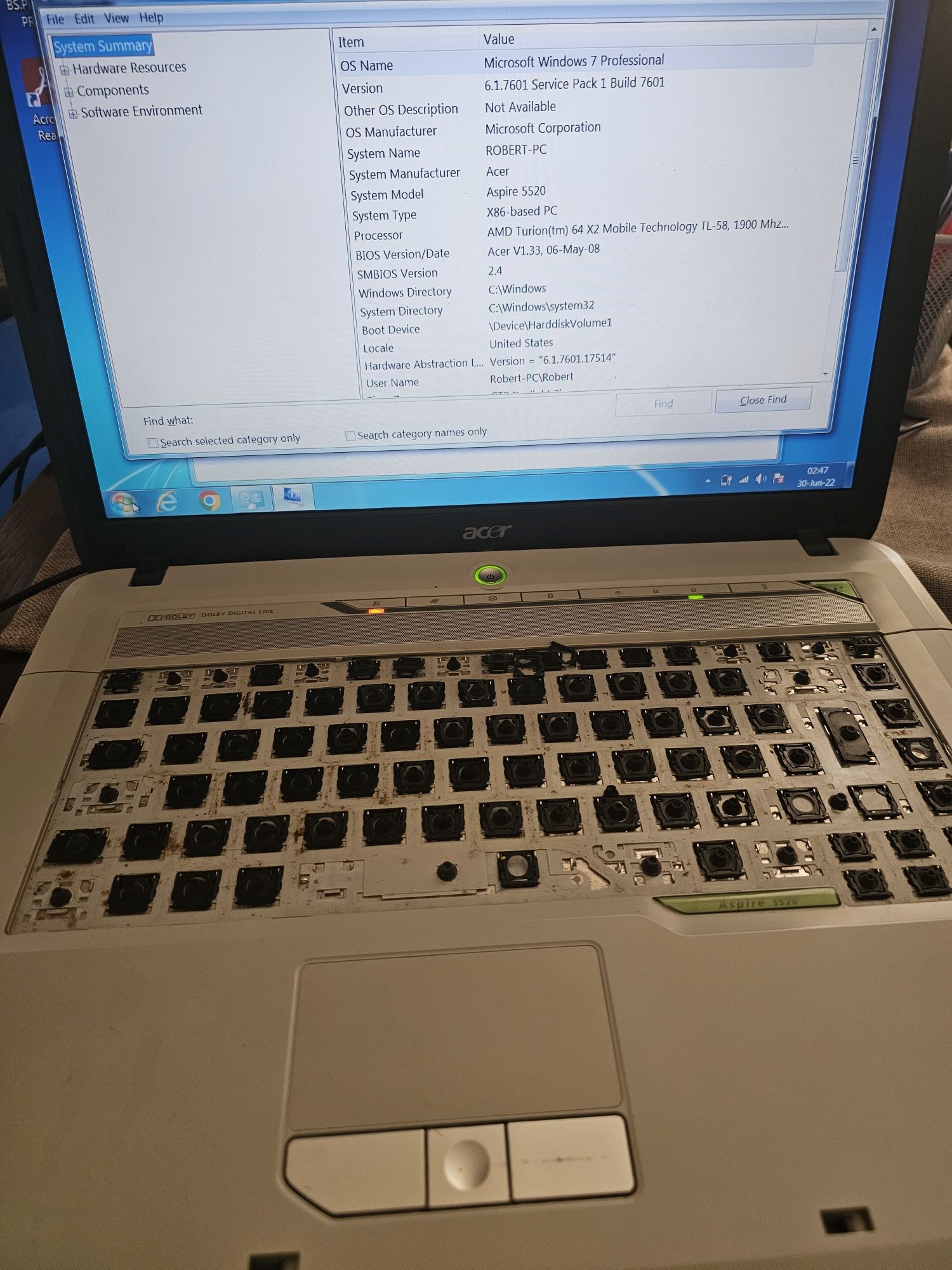 Laptop Acer Aspire 5520