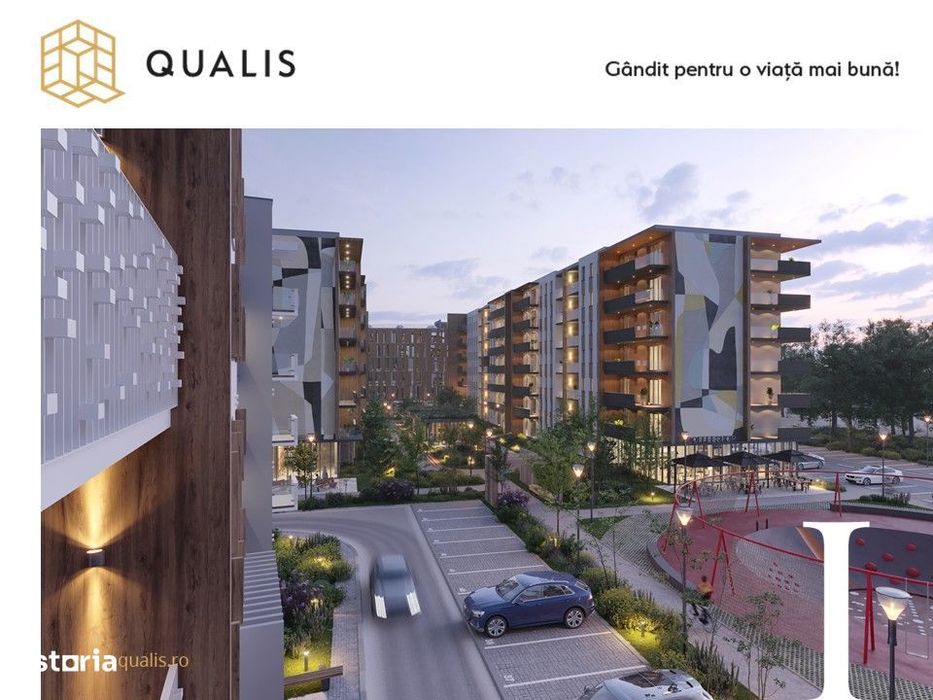 Qualis I: Apartament 2 camere, 57 mp, parcare inclusa