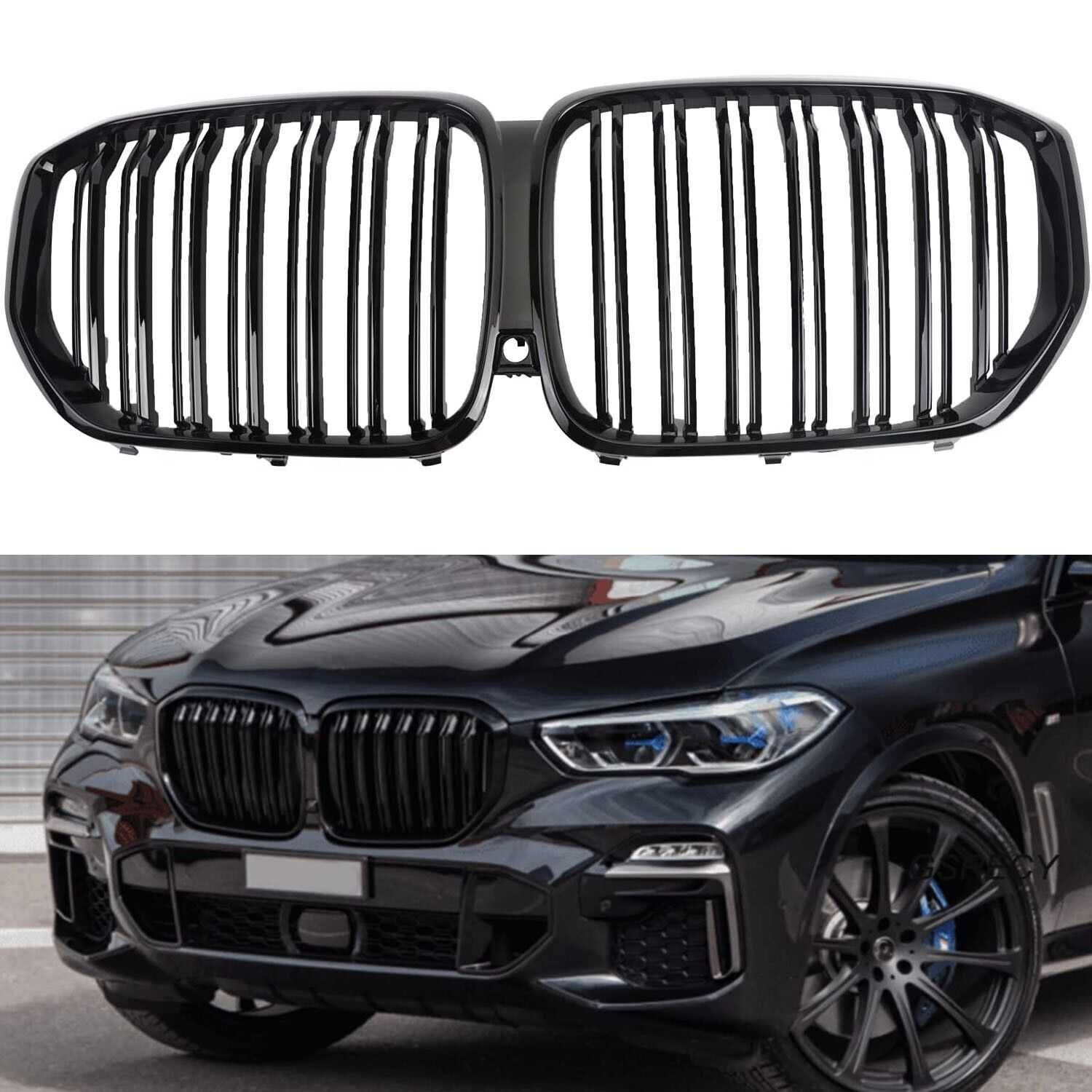 Grile Nari Duble M BMW X5 G05 2018+ Negru Lucios, Compatibil Camera