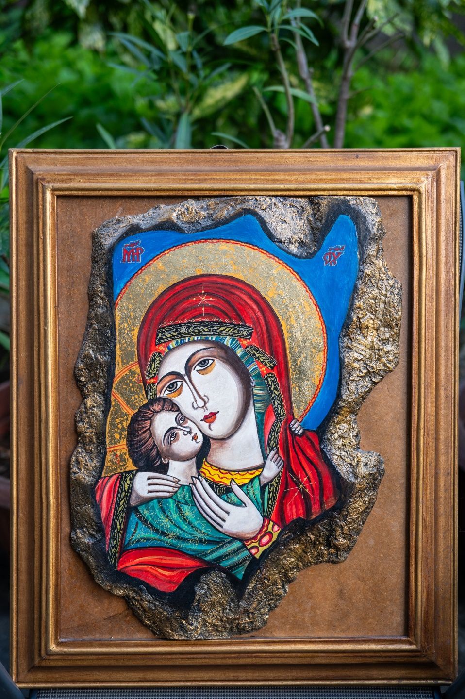 Икона Уникат Дева Мария Младенеца Св. Петка Николай Кашев
