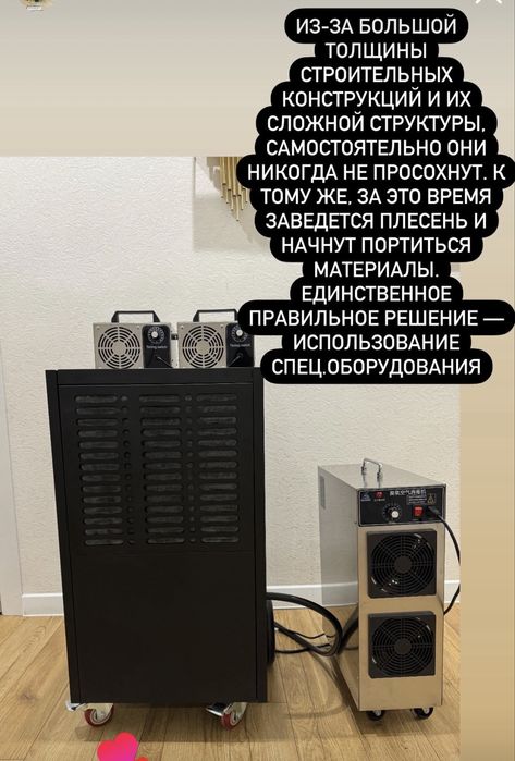 Просушка, высушка стен проф оборудованием. Устранение плесени