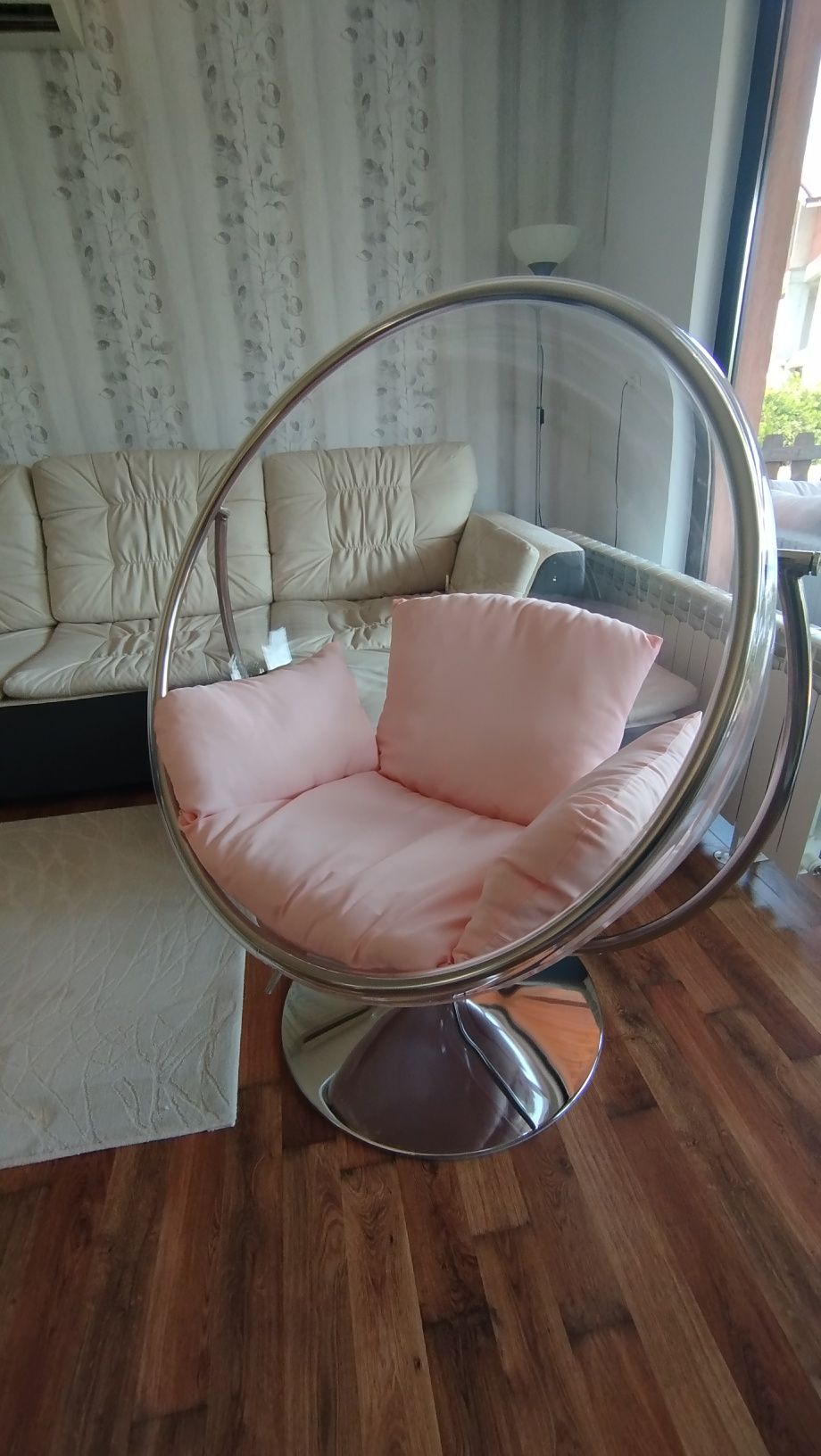 Сферично кресло BUBBLE TYPE с иноксова стойка (с кука за висящ)