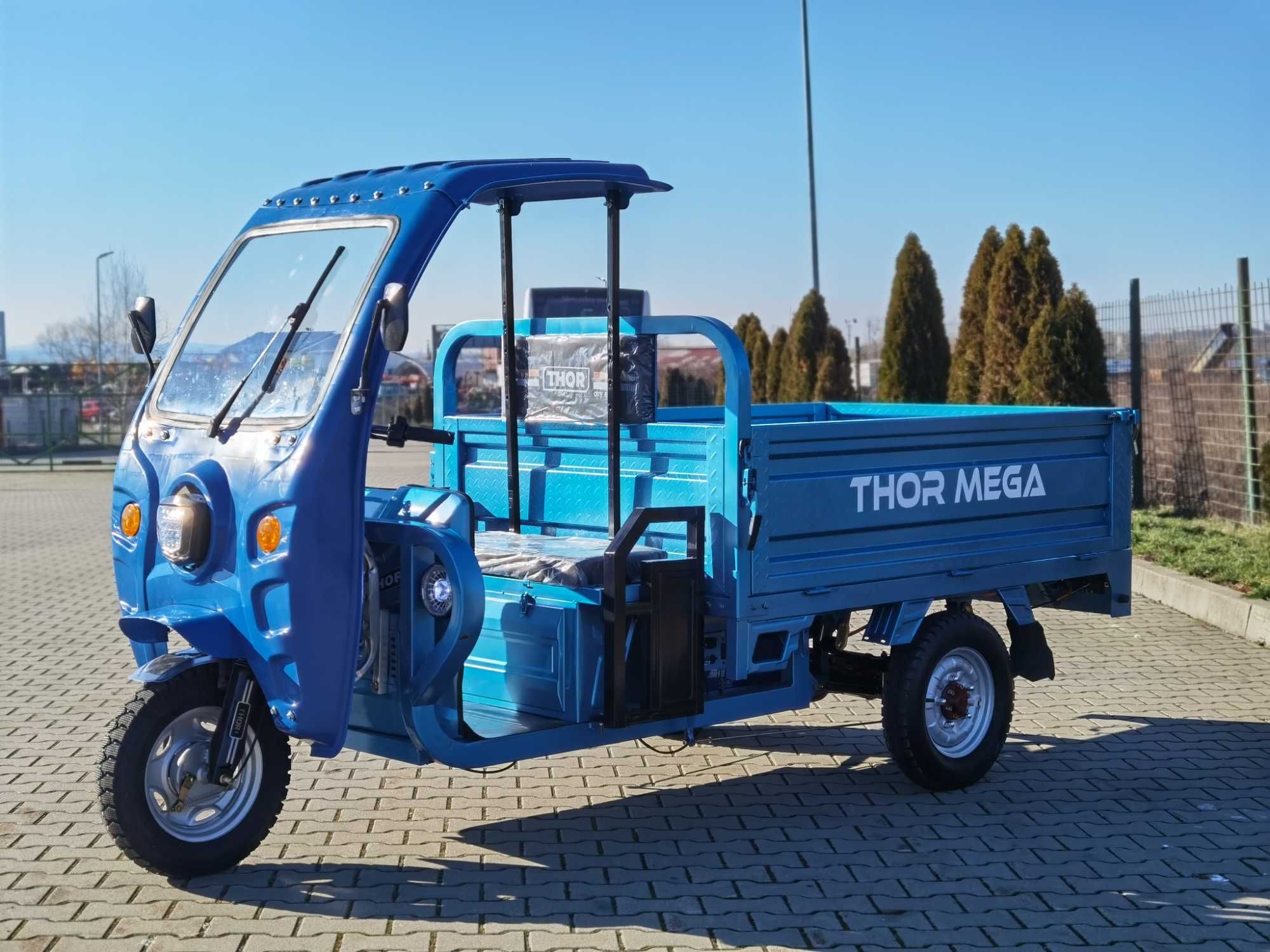 Triciclu electric nou Thor MEGA-Plus cu cabina 2000W Agramix