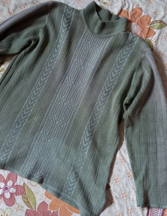 Pulover dama verde militar