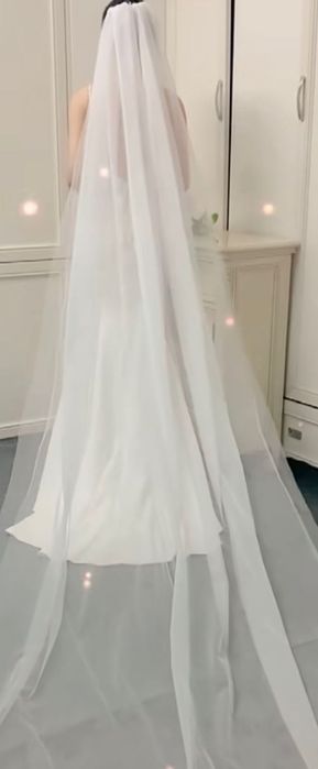 Voal mireasă nou, dublu, de 3 m.