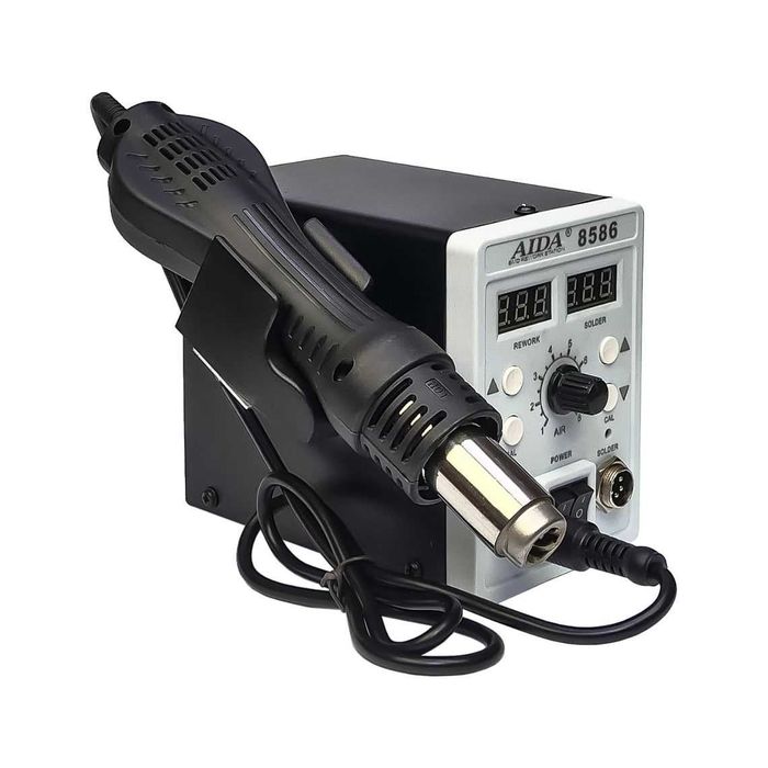Станция за запояване AIDA 8586 с поялник, термофен, цифров дисплей