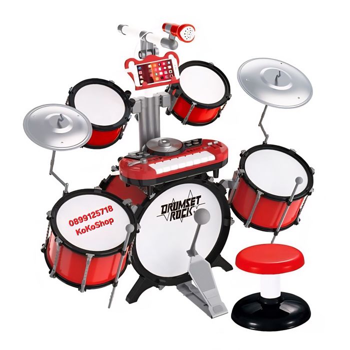 Детски барабани със стол, микрофон,пиано,/комплект барабани
