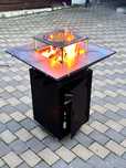 Gratar de gradina 75x75 cm fire pit cu Plita 6,8,10 mm Otel dur