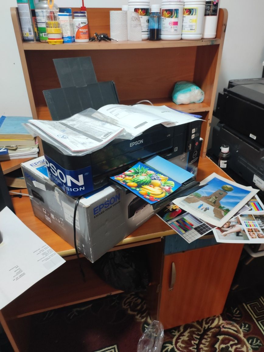 Epson L 110 karobka dakumen yangi holatda prabegi 1500, zaprafka polni