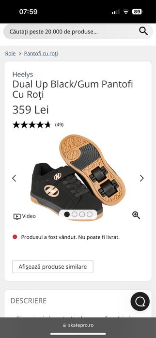 Incaltaminte copii, pantofi sport cu roti Heelys, role, masura 35