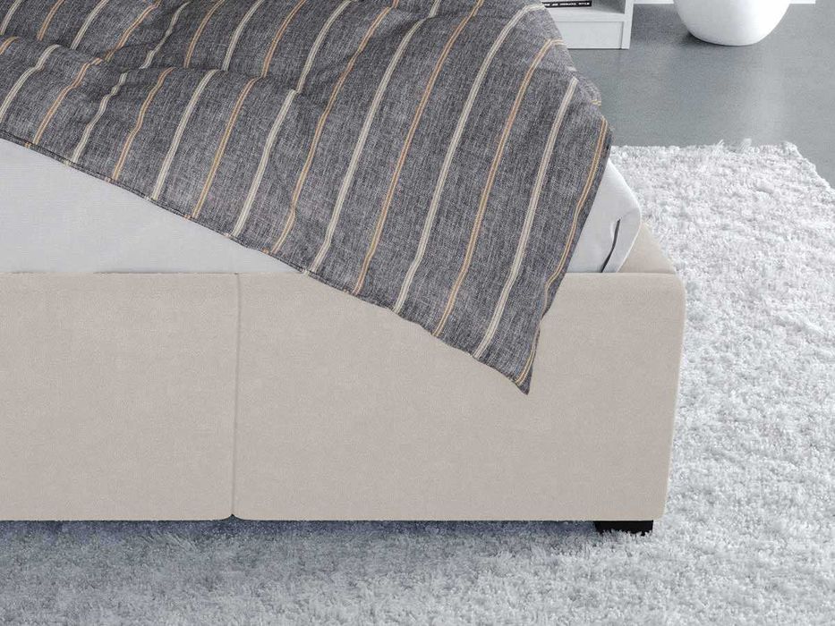 Pat Tapitat Avelis Crem cu somiera fixa - Transport Gratuit