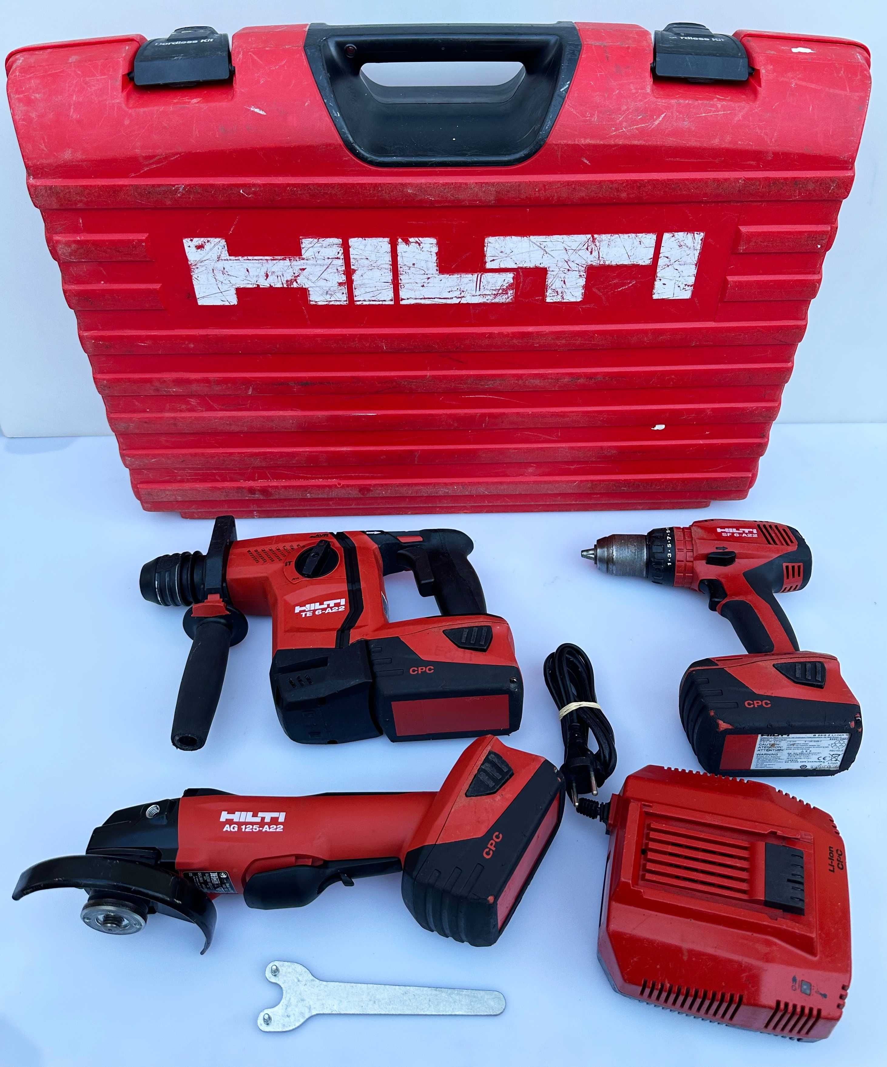 Hilti Сет - Акумулаторен перфоратор, винтоверт и ъглошлайф 3x22V 5.2Ah