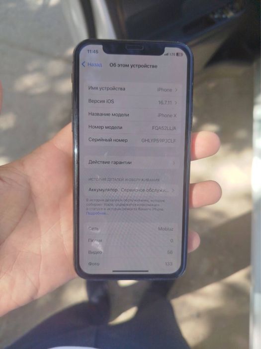 Iphone X qora rangidan