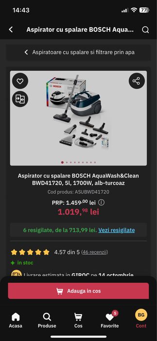 Aspirator cu spalare BOSCH AquaWash&Clean